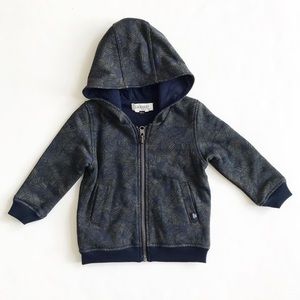 Jean Bourget leaf print zip up hoodie EUC 18 month